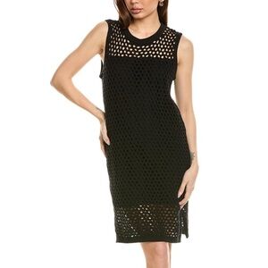 Lna Clothing Black boho Crochet Knit Beach Summer Coverup Dress Size Large